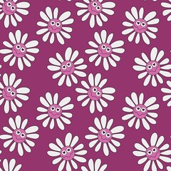 Simple floral seamless pattern with flowers for fabrics and cards and linens and kids and wrapping paper