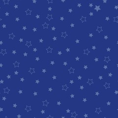 Simple star pattern. Blue background, small light blue stars. Print for textiles, wallpaper, postcards and packaging.