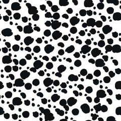Seamless pattern dalmatian or leopard fur animal print.Animal skin template.