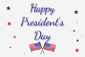  Presidents' Day. Presidents Day poster. Happy Presidents Day Background and symbols with USA flag. Vector illustration