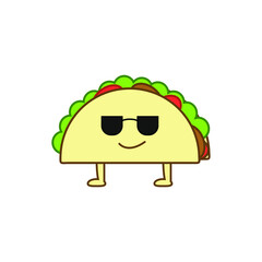 taco cartoon illustration with various expressions