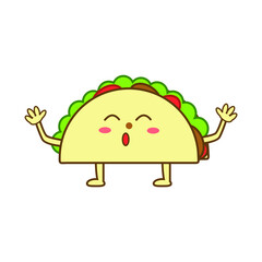 taco cartoon illustration with various expressions