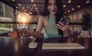 creative idea.Concept of idea and innovation	