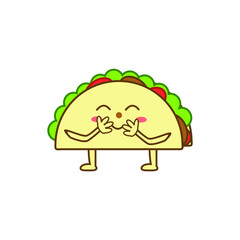 taco cartoon illustration with various expressions