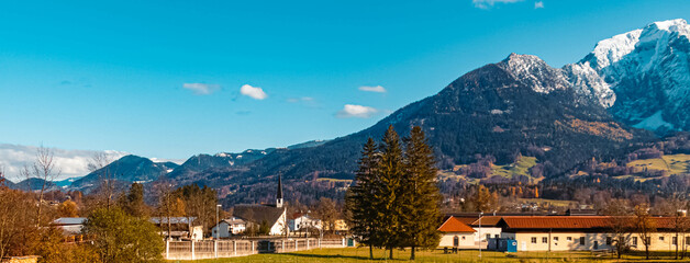 Beautiful autumn or indian summer view near Berchtesgaden, Bavaria, Germany