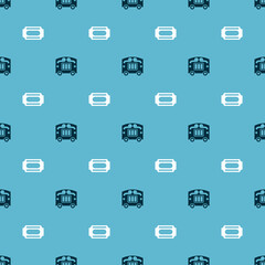 Set Circus wagon and ticket on seamless pattern. Vector