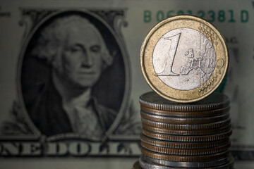 Euro and Dollar Exchange Rate Coin And Bill Relationship Macro