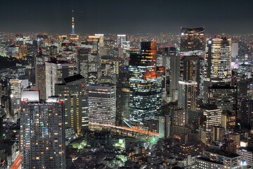 東京のビル群の夜景
