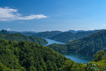 田子倉湖の山並