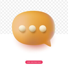 bubble chat 3d. cute cartoon stlye. 3d cartoon icon