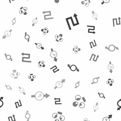 Set Arrow, Pie chart infographic, and on seamless pattern. Vector