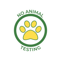 No animal testing label icon in color icon, isolated on white background 