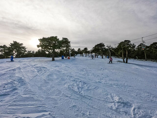 Chairlift of the ski resort in Madrid