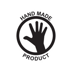 Handmade label icon in black flat glyph, filled style isolated on white background