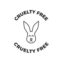 Cruelty free label icon in black line style icon, style isolated on white background