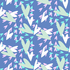 Vector seamless love symbol half-drop pattern, with stylish hearts  