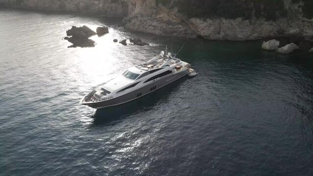 A yacht at the beautiful waters of Greece.