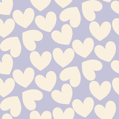 Vector seamless love symbol half-drop pattern, with stylish hearts  