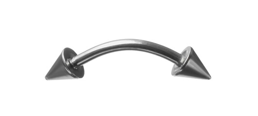Piercing jewelry. Curved barbell isolated on white