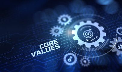 Core values company vision strategy business finance concept.