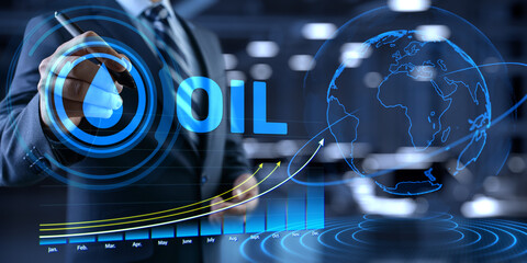 Crude oil futures trading wti brent  stock market exchange on screen.