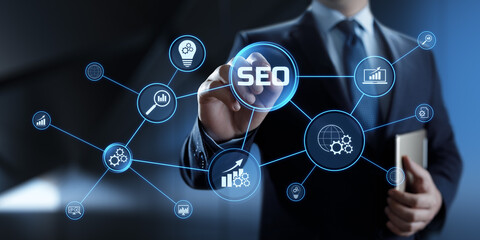 SEO Search engine optimisation digital internet marketing concept.