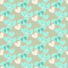 Vector seamless love symbol pattern, with stylish hearts