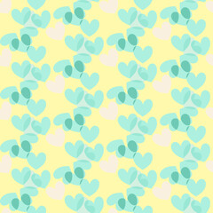 Vector seamless love symbol half-drop pattern, with stylish hearts  