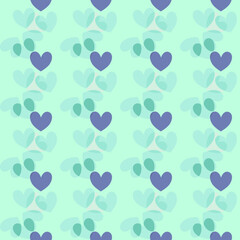 Vector seamless love symbol pattern, with stylish hearts