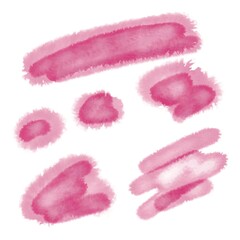 Abstract hand drawn pink blots background. Design element in Watercolor style
