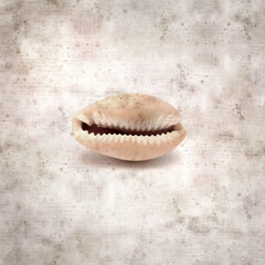 stylish textured old paper background with small Cowrie shell
