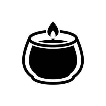 candle with glass icon vector
