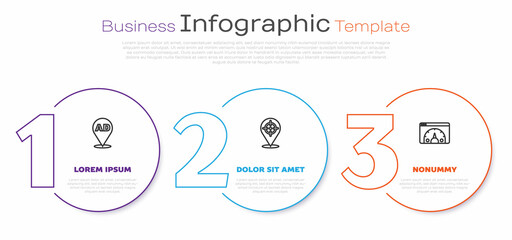 Set line Advertising, Target and Website statistic. Business infographic template. Vector