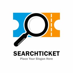 Search ticket vector logo design. Suitable for business, web, art, research, symbol and technology 