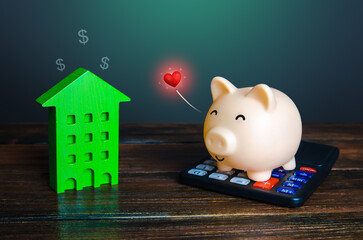 The piggy bank is happy to save on home bills. Save money on utilities and high energy efficiency....