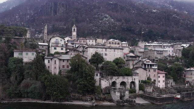 Going up on Corenno Plinio, ancient medieval village on Lake Como.