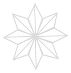 Abstract geometric star. Ice crystal in line style