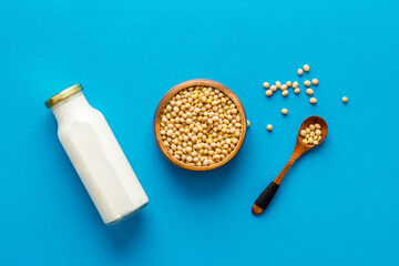 Soy non dairy substitute milk. Healthy vegan drink