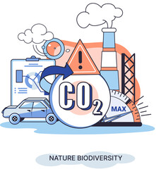 Naklejka premium Nature biodiversity mother earth, climate change awareness ecological. Climate action, forestation and recycling awareness. Global warming, save our planet environmental protection. Creative metaphor