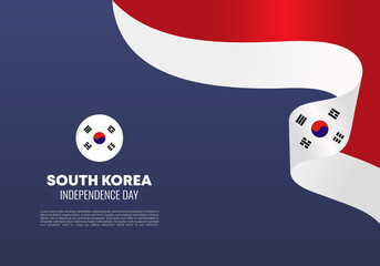 South korea Independence day background banner poster for national celebration on august 15.