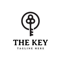 key with circle logo design