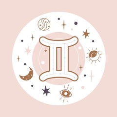 Gemini Horoscope sign vector - Zodiac astrology element. Esoteric symbol for logo or icon.