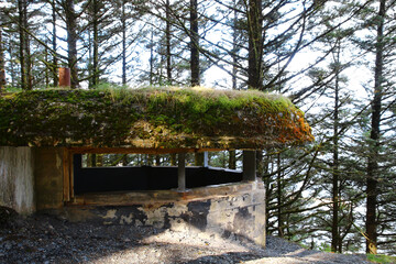 Old bunker at Fort Abercrombie State Historical Park on Kodiak Island, Alaska