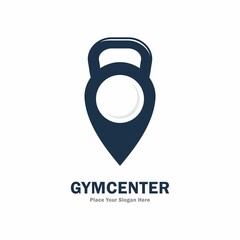 Gym point or gym center vector logo design. Suitable for gym and GPS locator symbol