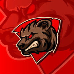 angry bear logo mascot template