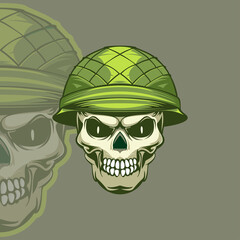 army skull head logo mascot template