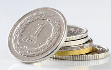 Coin 1 zloty. Currency Poland.