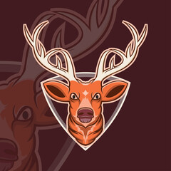 deer logo mascot template