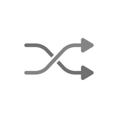 Shuffle grey flat vector icon
