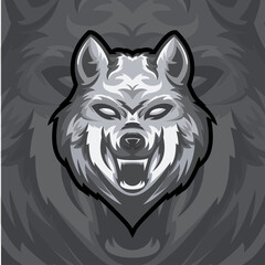 wolf head logo mascot template